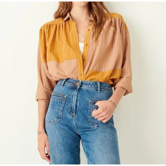 Sessun Tops - SESSUN Gardenly Patchwork Shirt size XS color Ochre NWT $198